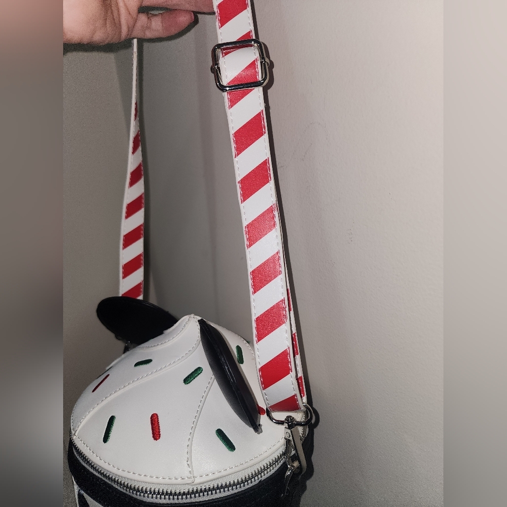 Loungefly Mickey Mouse Holiday Hot Chocolate Cup Crossbody Bag - Picture 4 of 7